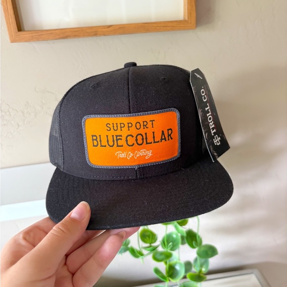 Support Blue Collar Trucker Hat • NWT - Picture 1 of 5